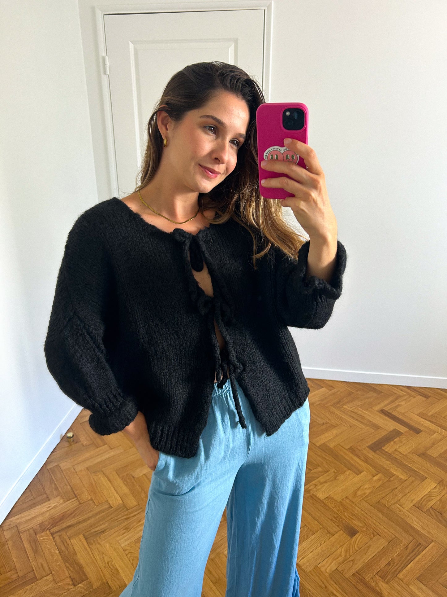 Black Knotted Sweater