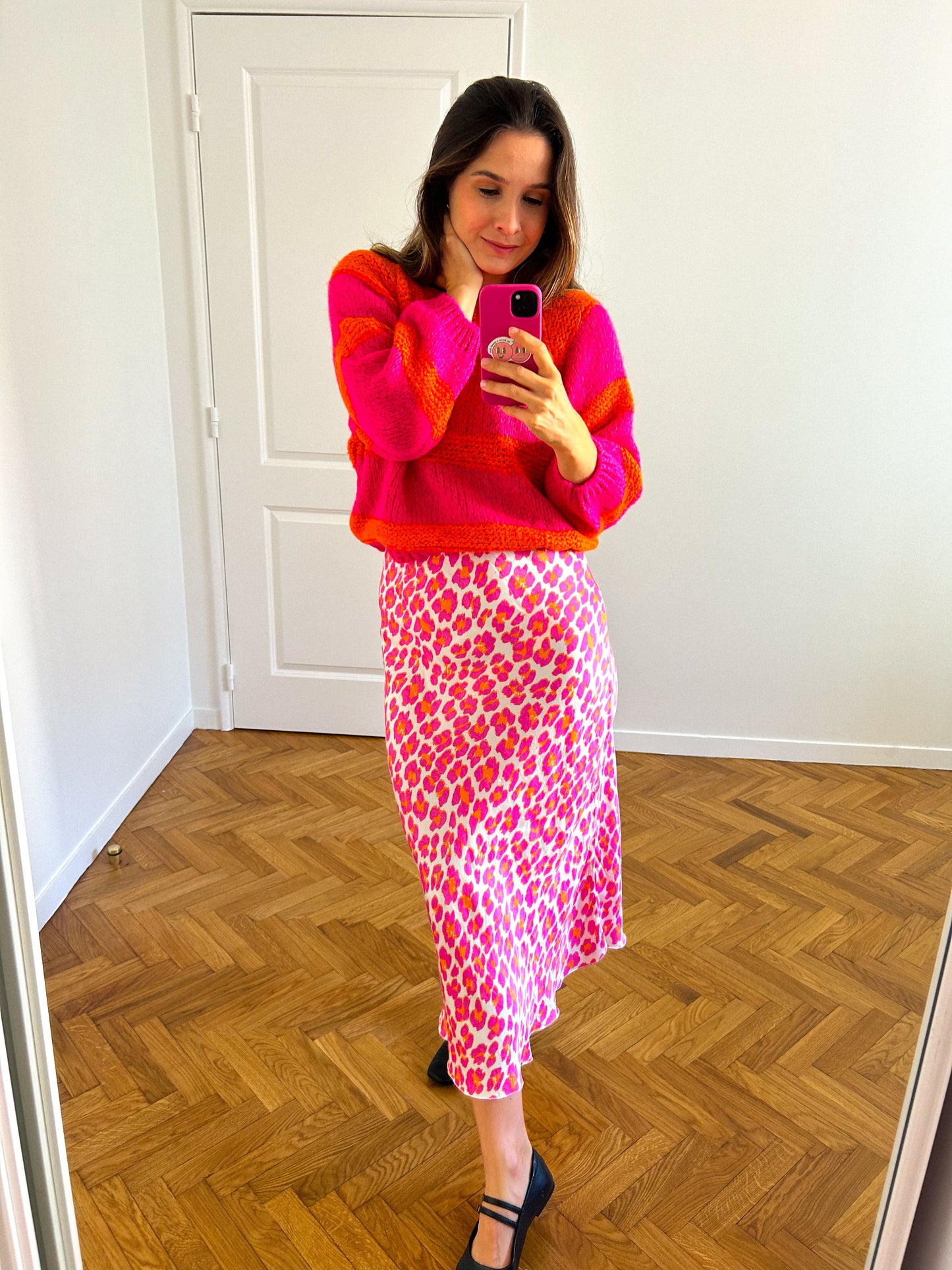 Orange Wool Striped Sweater