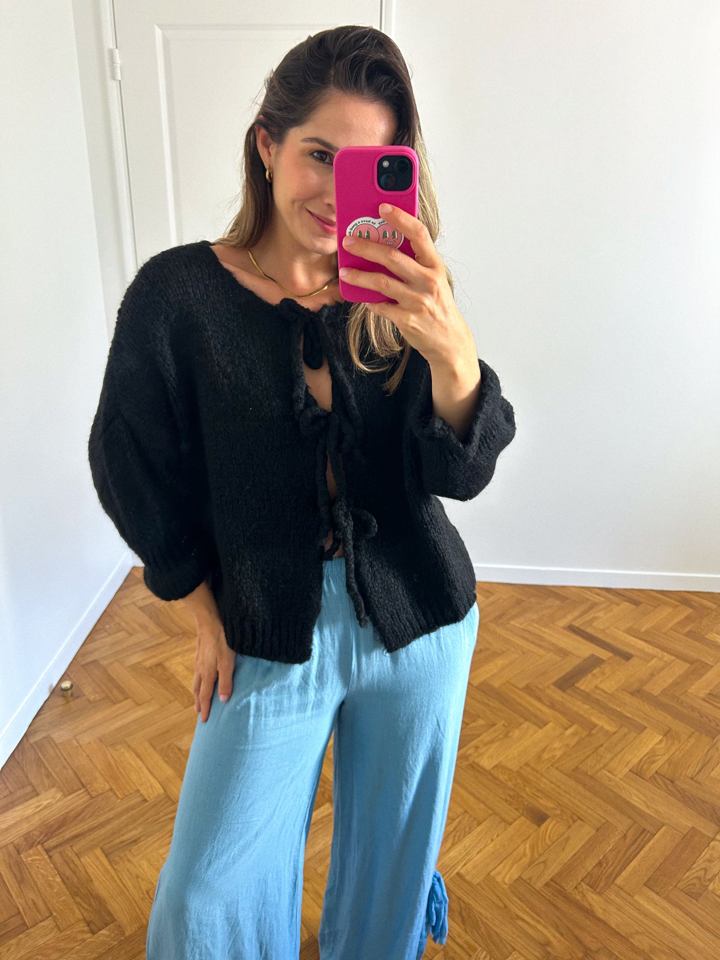 Black Knotted Sweater
