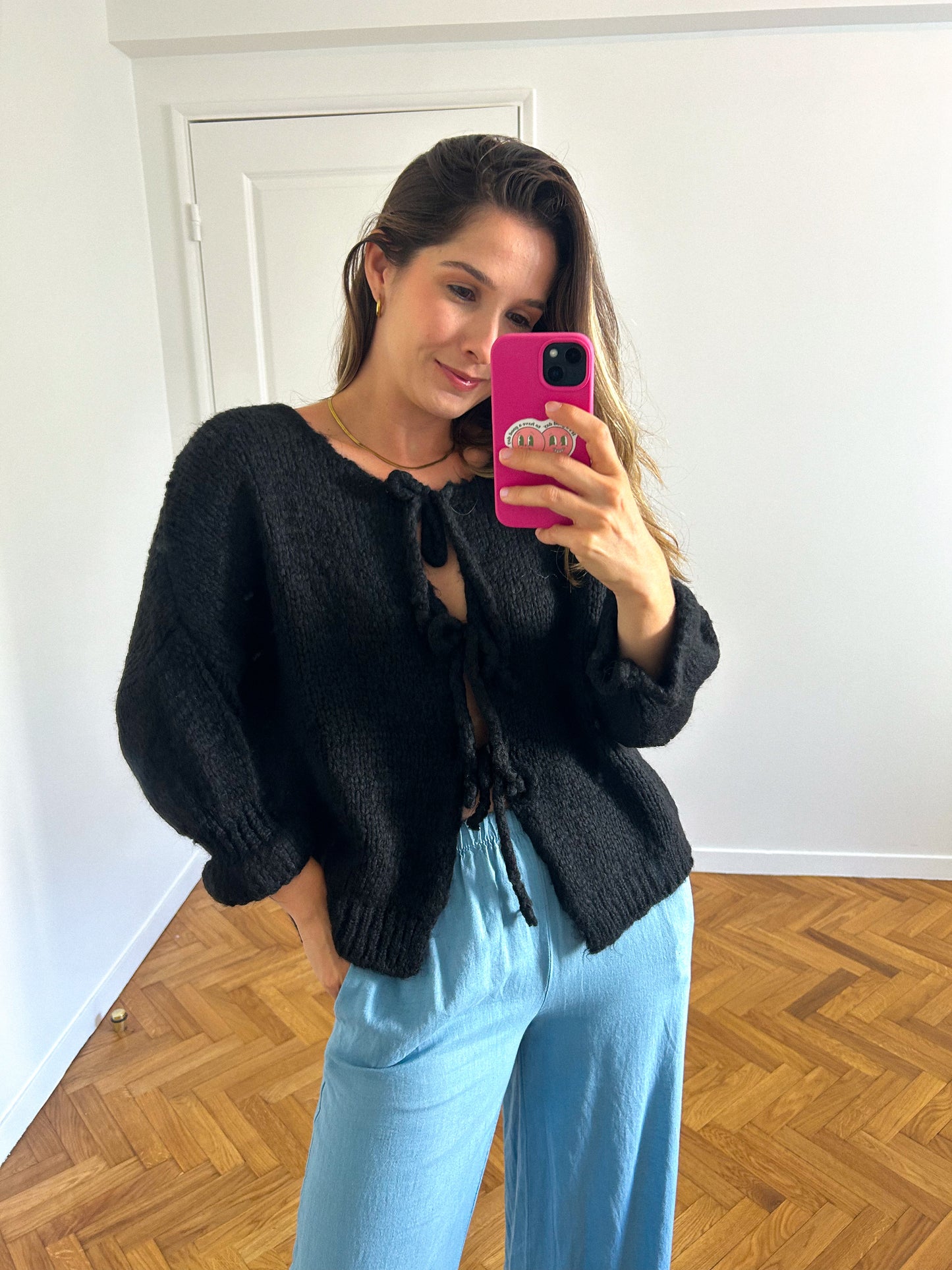 Black Knotted Sweater