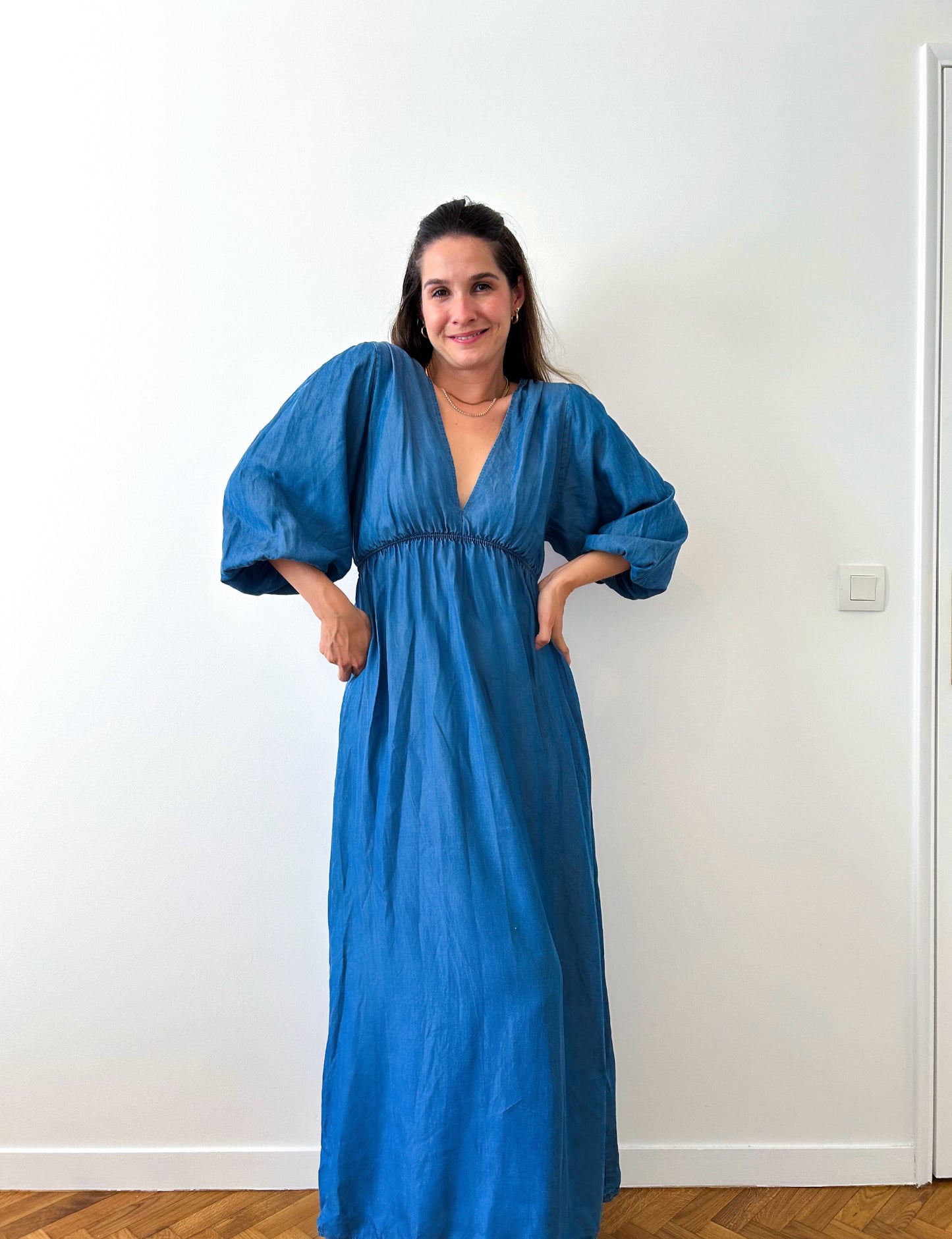 Midi Jean Cotton Gauze Dress