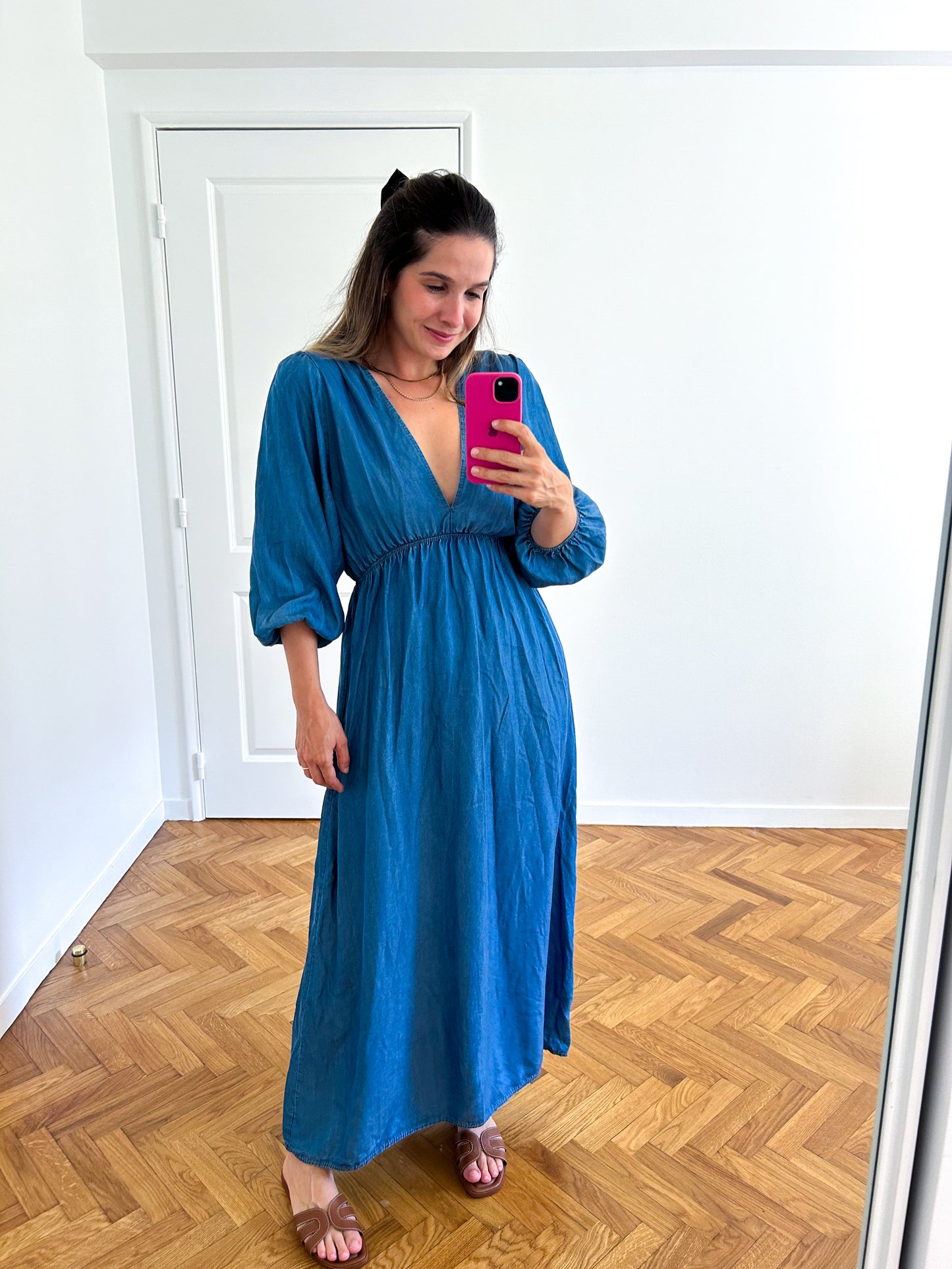 Midi Jean Cotton Gauze Dress