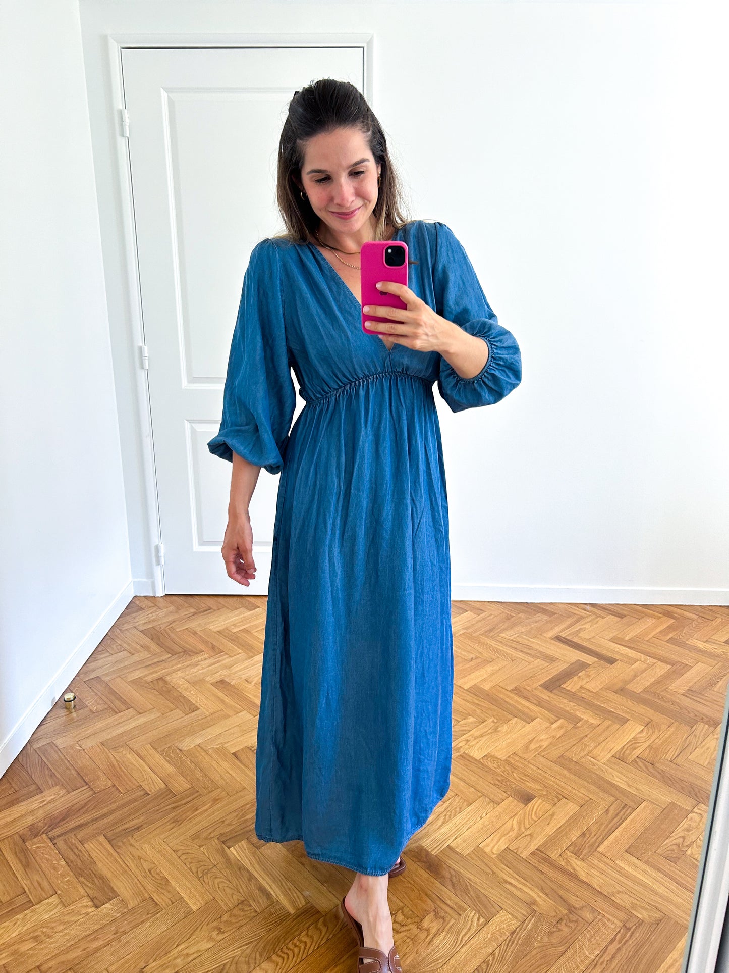 Midi Jean Cotton Gauze Dress
