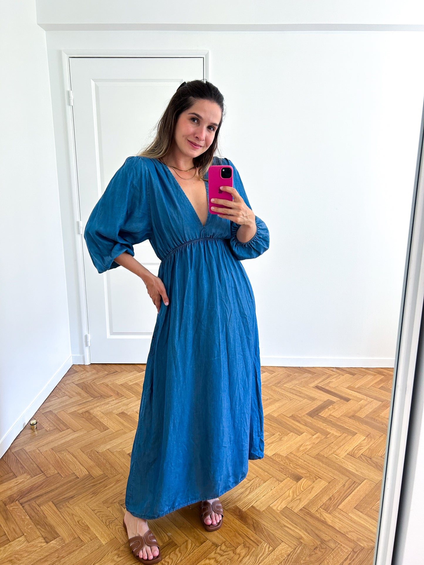 Midi Jean Cotton Gauze Dress