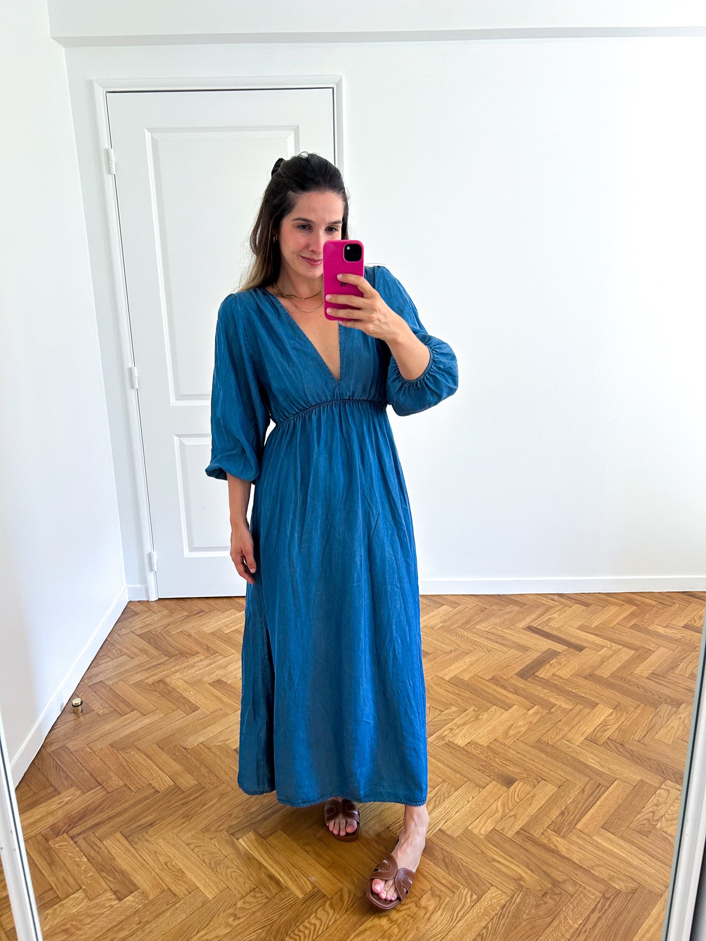 Midi Jean Cotton Gauze Dress