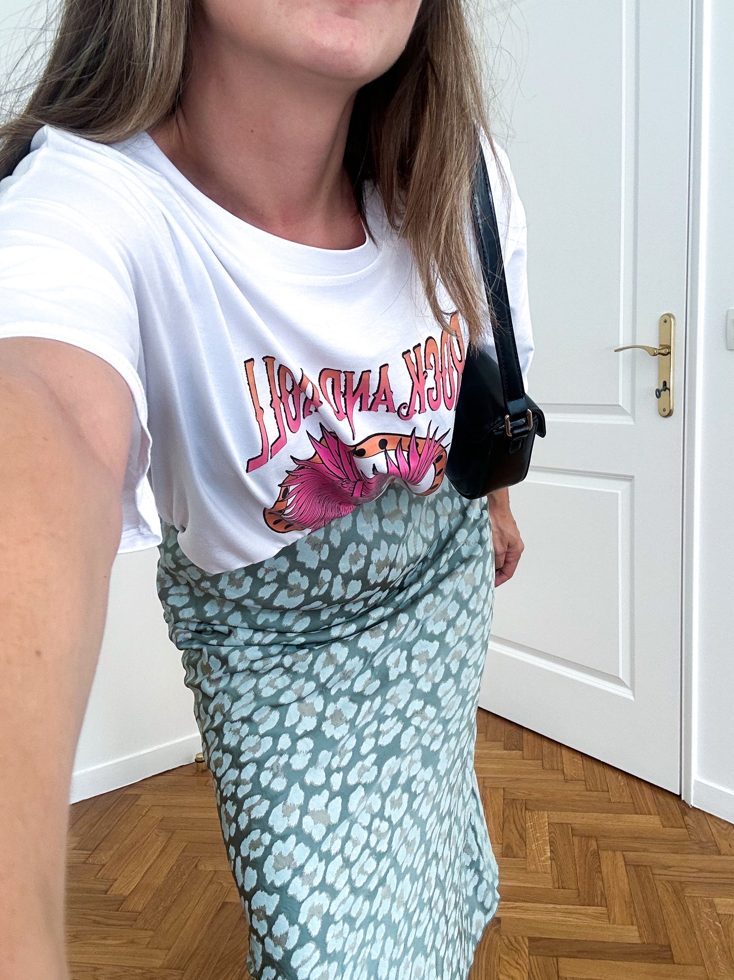 Green Leopard Midi Skirt