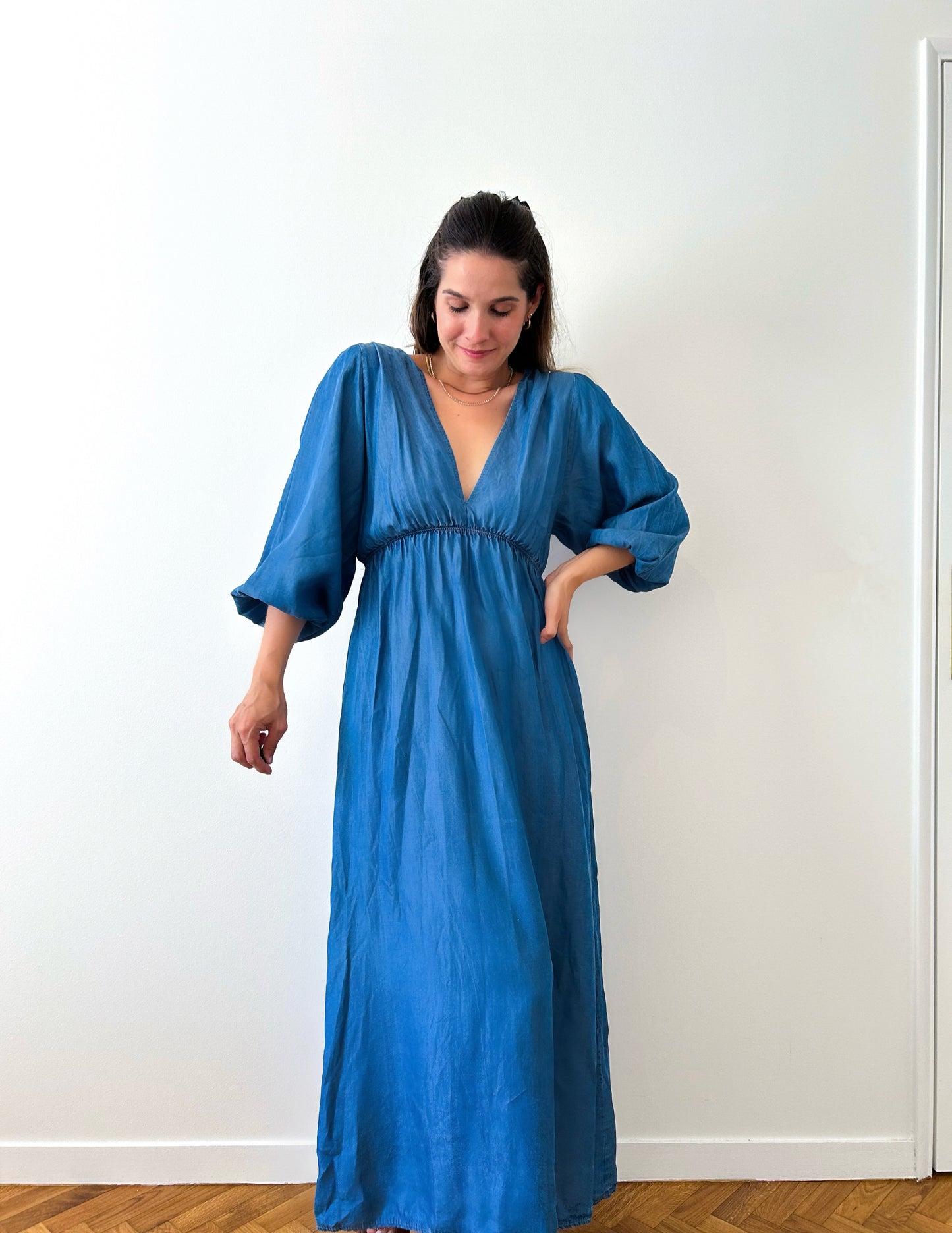 Midi Jean Cotton Gauze Dress
