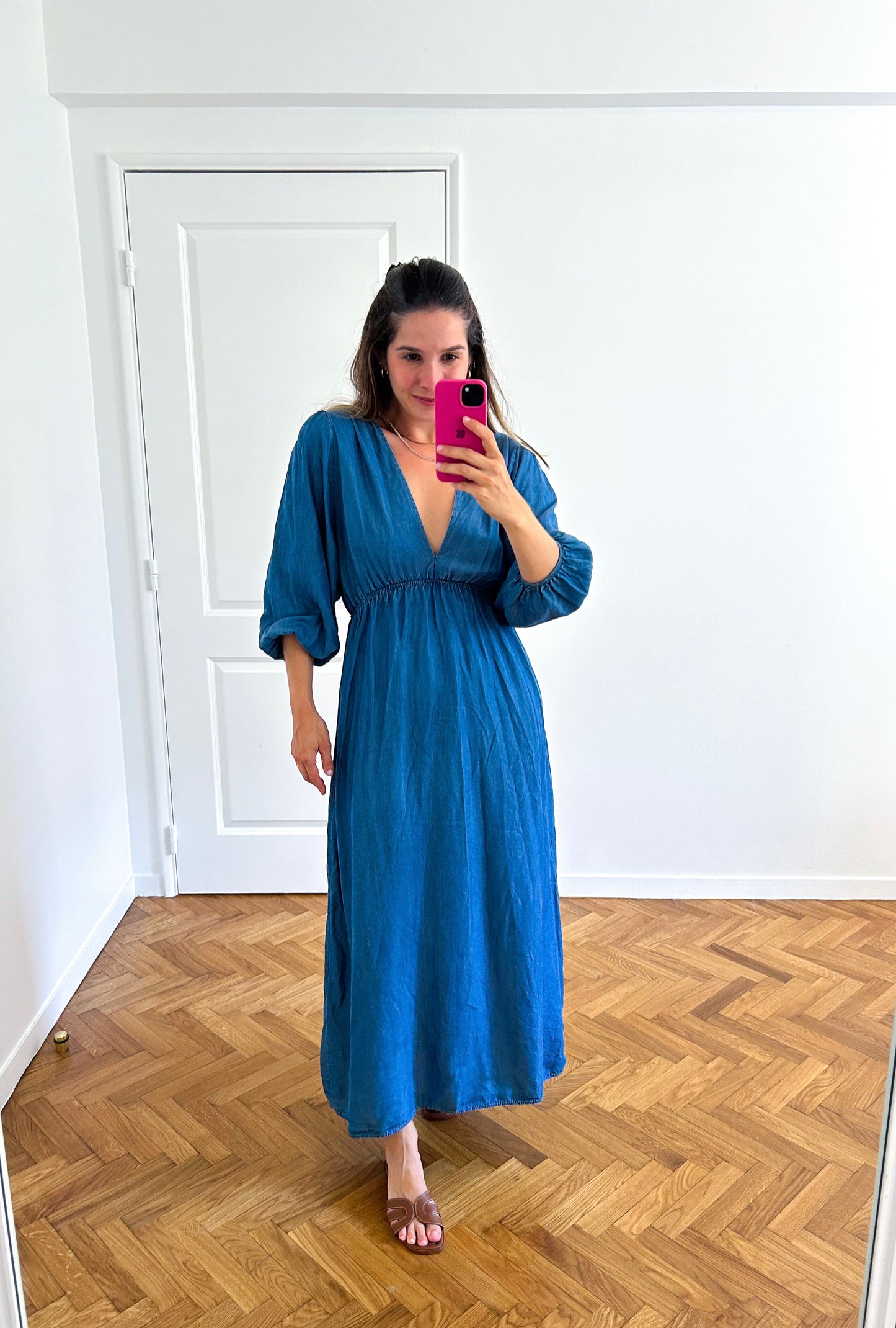 Midi Jean Cotton Gauze Dress