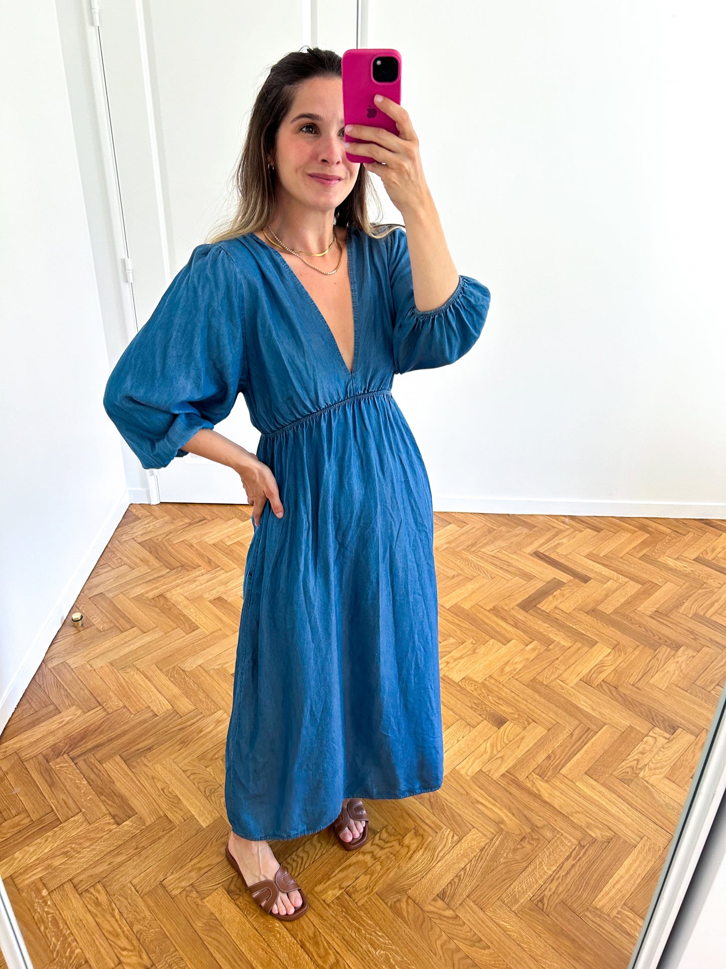 Midi Jean Cotton Gauze Dress
