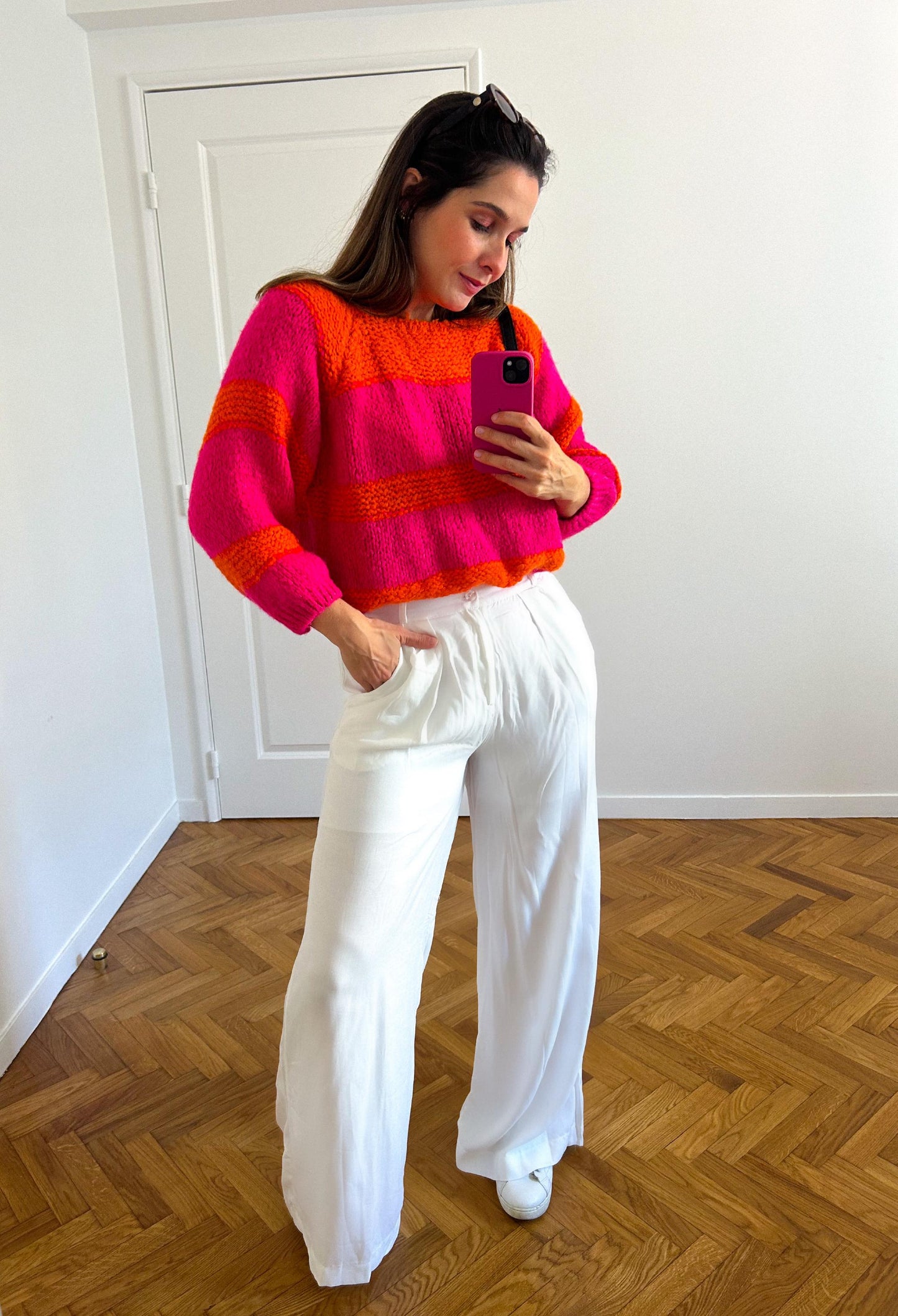 Pantalon en viscose Blanc