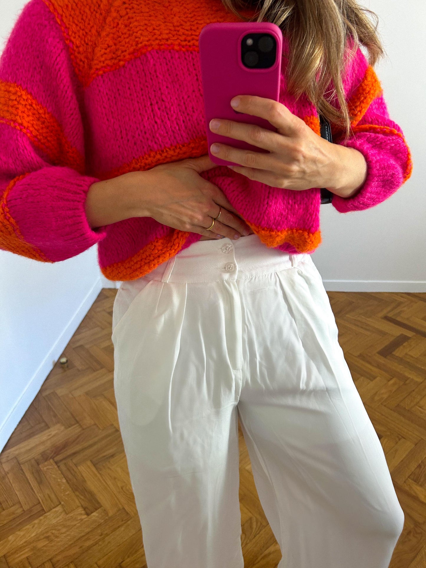 Pantalon en viscose Blanc