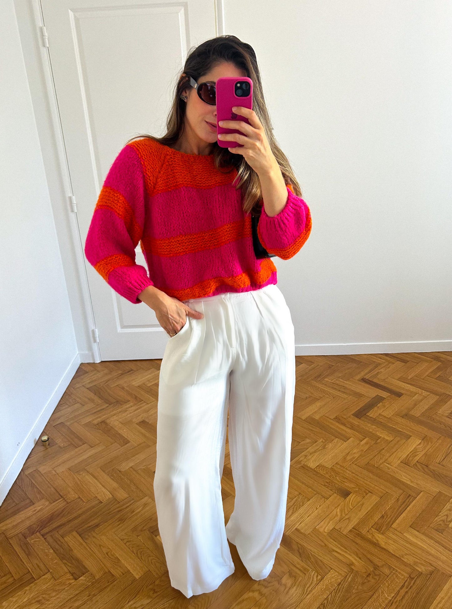 Pantalon en viscose Blanc