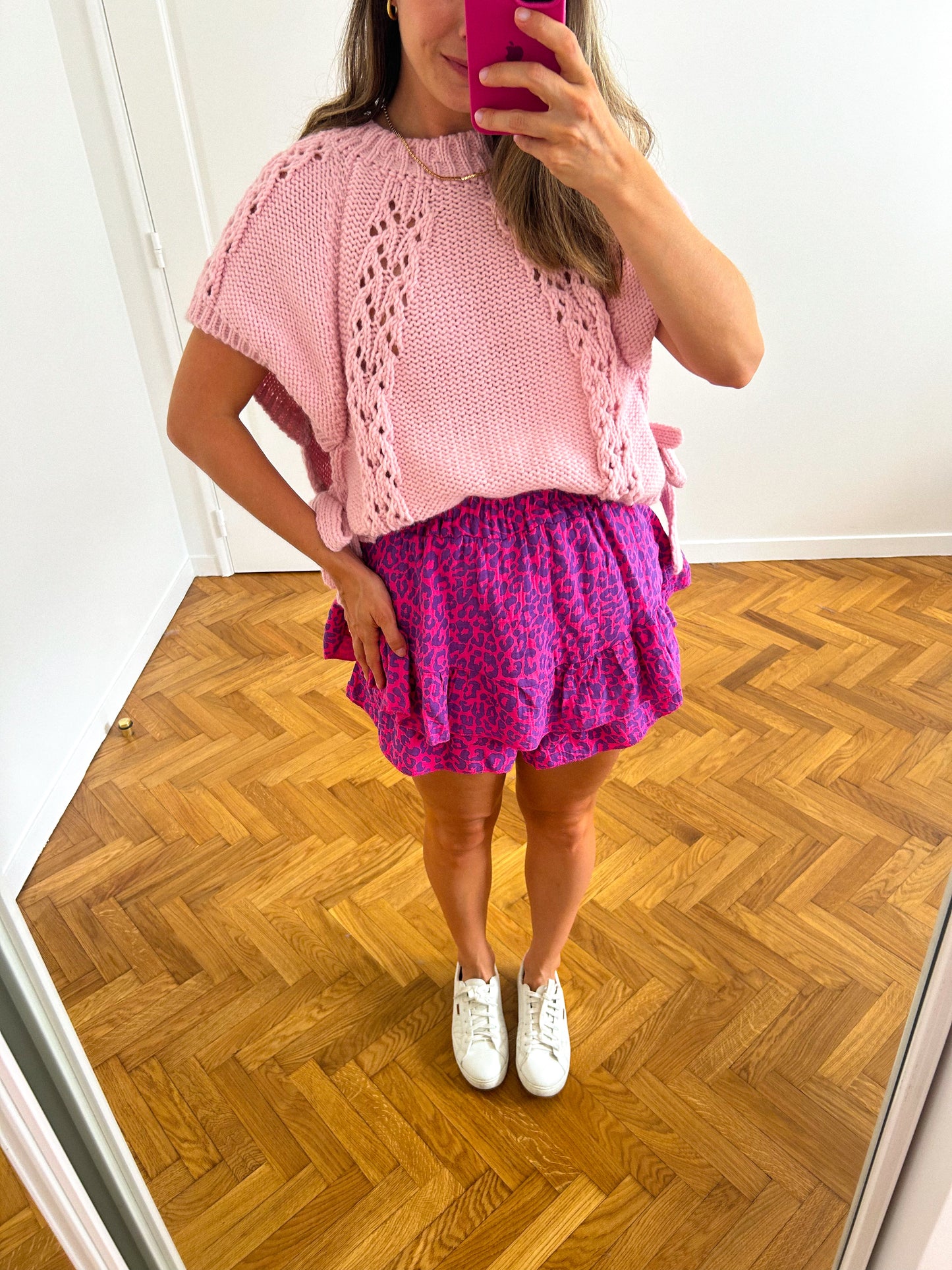 Leopard Embroidered Detail Shorts