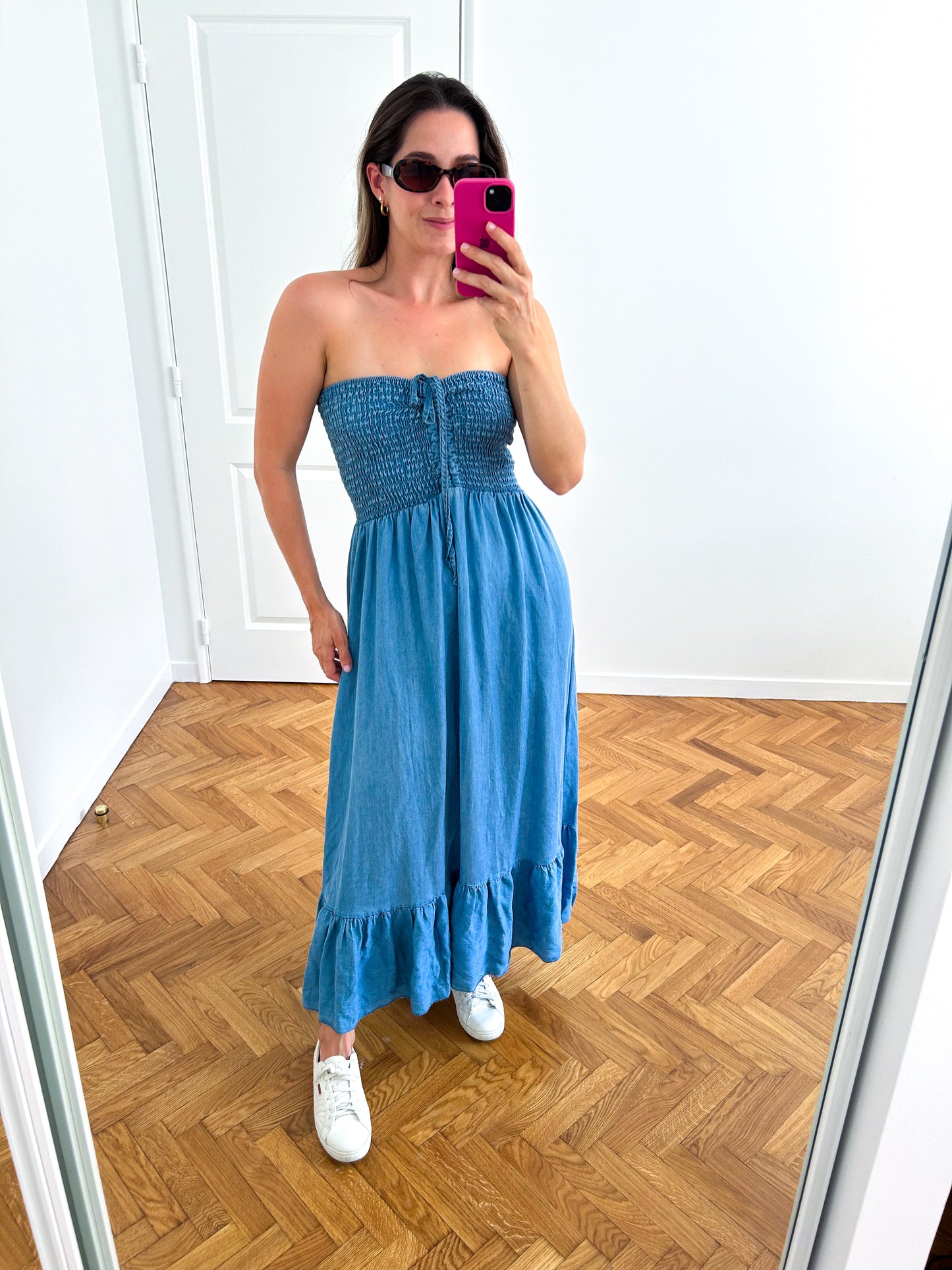 Flowing Denim Midi Dress