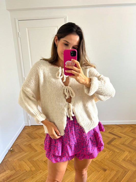 Off White Knotted Sweater