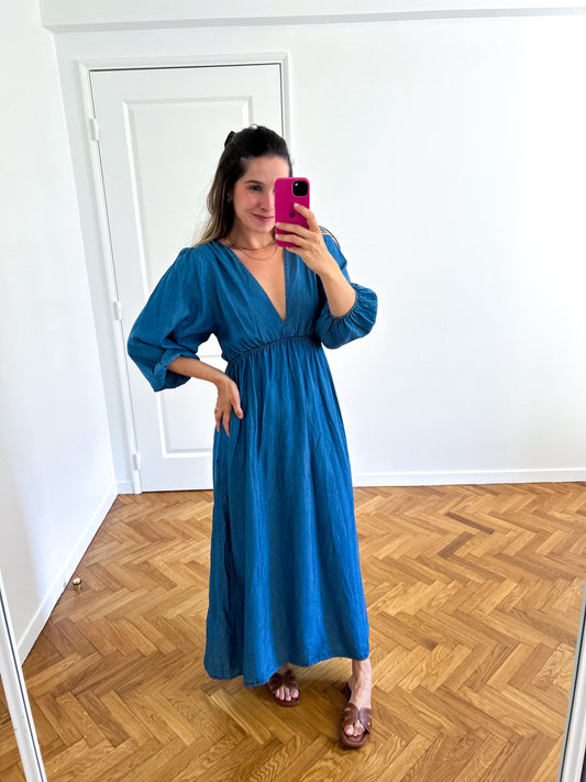 Midi Jean Cotton Gauze Dress